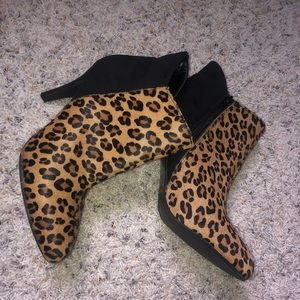 Cheetah print booties